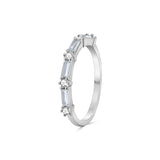 Anillo Churumbela De Plata Con Circonias Baguette Y Cúbicas Blanco / #5