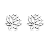 Aretes De Flor De Loto Plata
